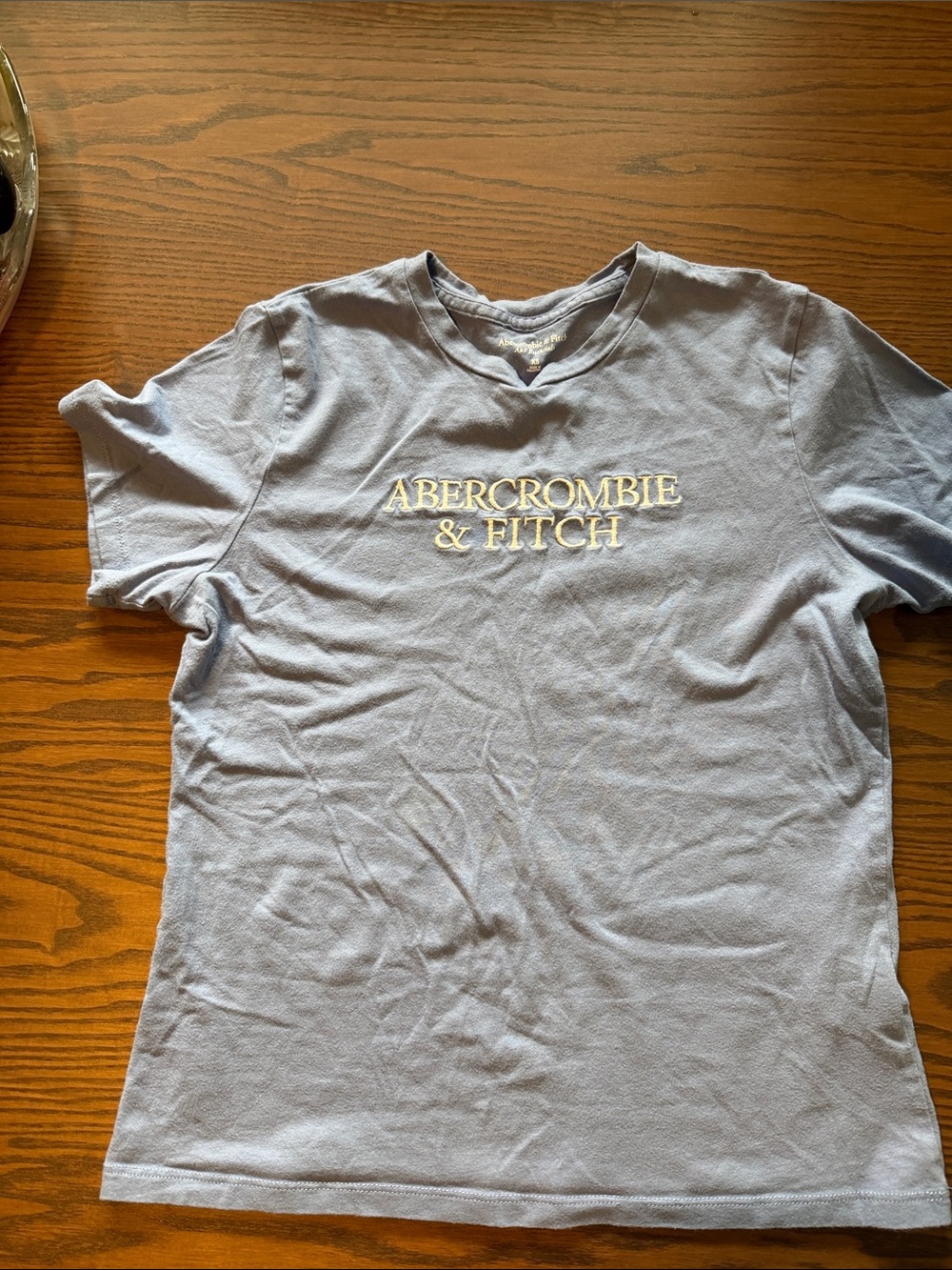 Abercrombie & Fitch Pale Blue Embroidered Logo Tee